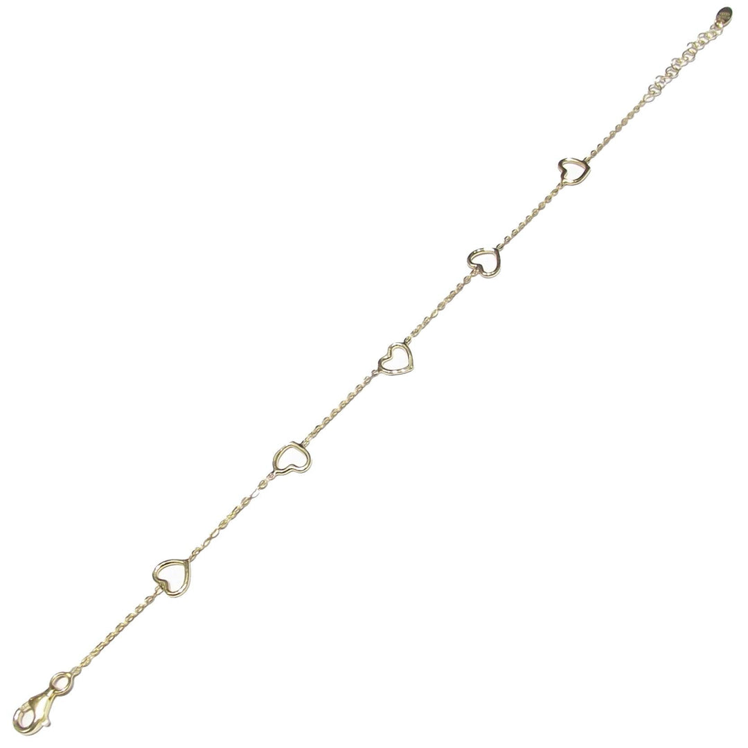 Capodagli bracciale 5 Cuori a filo argento 925 finitura PVD oro giallo CPD-BRA-ARG-0001-G - Capodagli 1937