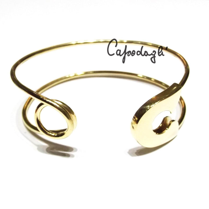 Capodagli bracciale rigido Spilla Balia argento 925 finitura PVD oro giallo - Gioielleria Capodagli