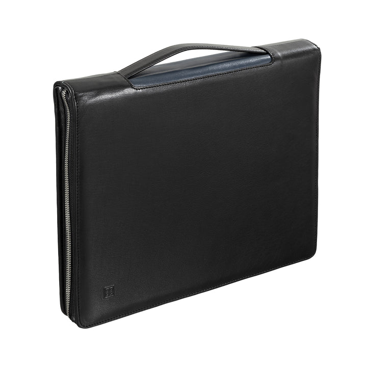 DUDU Document Holder A4 with Genuine Leather Ring Ring with Transport Handle and Zipper Zipper