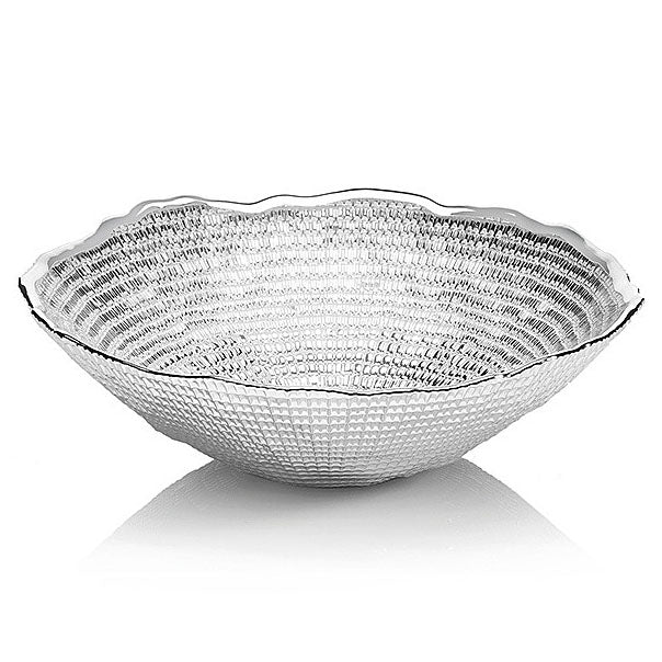 Ottaviani centerpiece bowl Infinity 16cm H.5,5cm silvered glass 800385