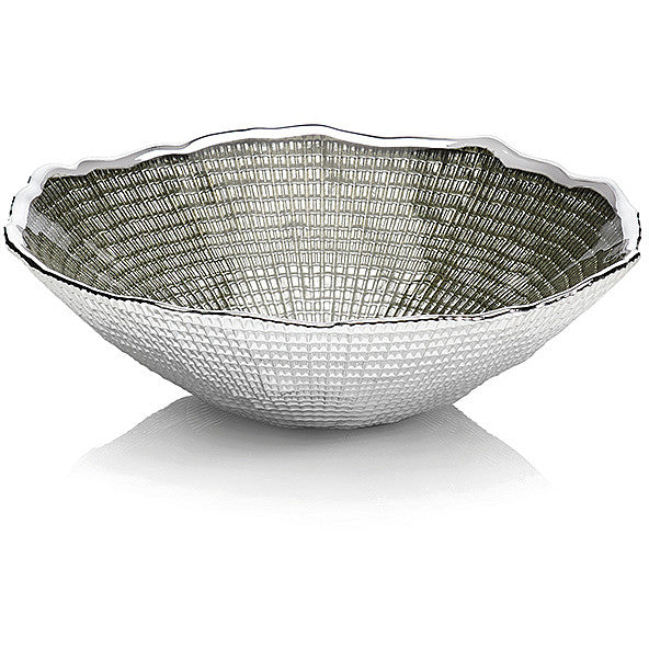 Ottaviani 碗中心碗无限 16 厘米 H.5.5.5 厘米银色玻璃鼠尾草绿色 800385V