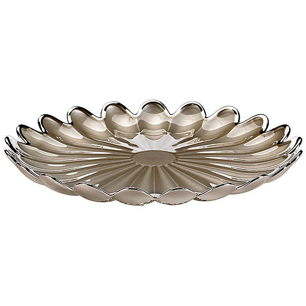 Ottaviani Silver Glass Dish Margherita Sand 22cm 800369c