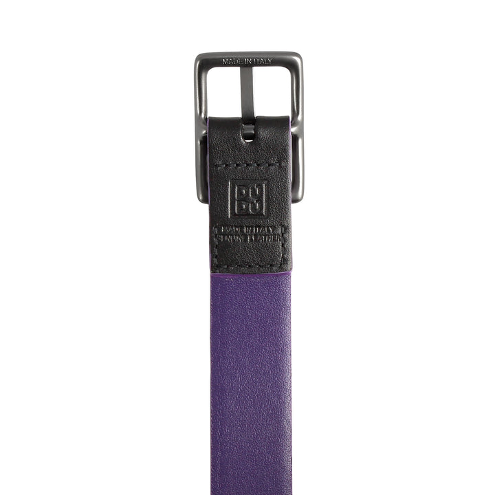 DUDU Cintura da Donna in Vera Pelle Made in Italy Bicolore Accorciabile H 24mm con Fibbia in Metallo - Capodagli 1937