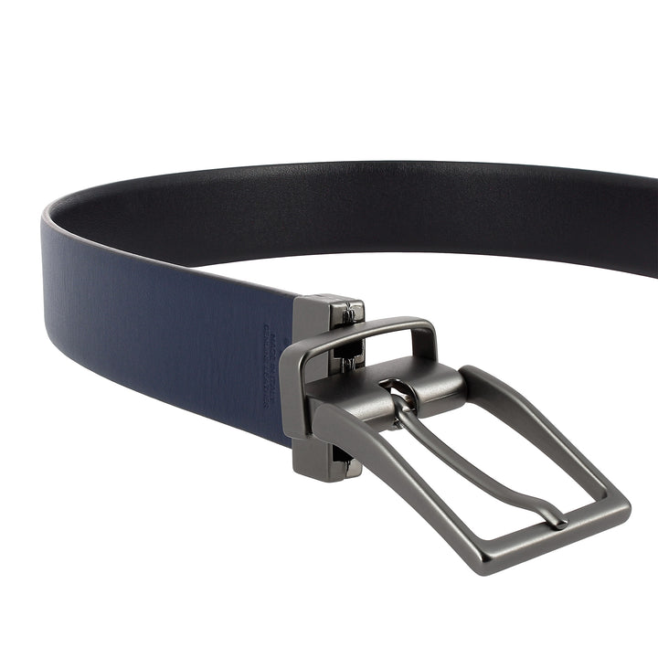 Cinturón de piel reversible doble cara en piel Made in Italy H 34mm con cierre giratorio