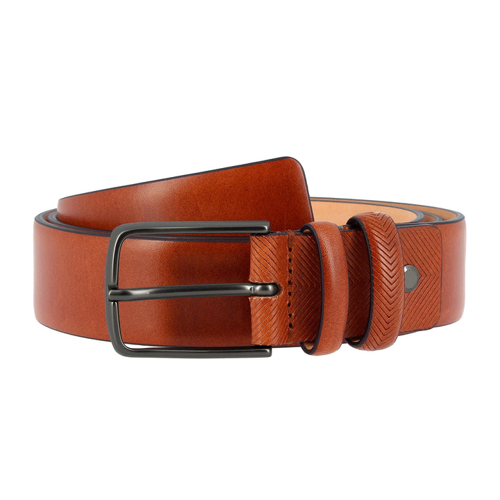 Antique Tuscany Men's Belt Made in Italy in Genuine Leather H 3,4 cm Shortcutable with Pin Buckle