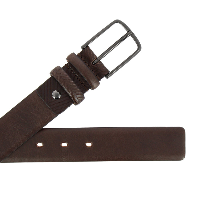 حزام توسكانا قديم من صنع في إيطاليا مصنوع من جلد طبيعي H 3.4 سم قابل للإختصار مع مشبك دبوس