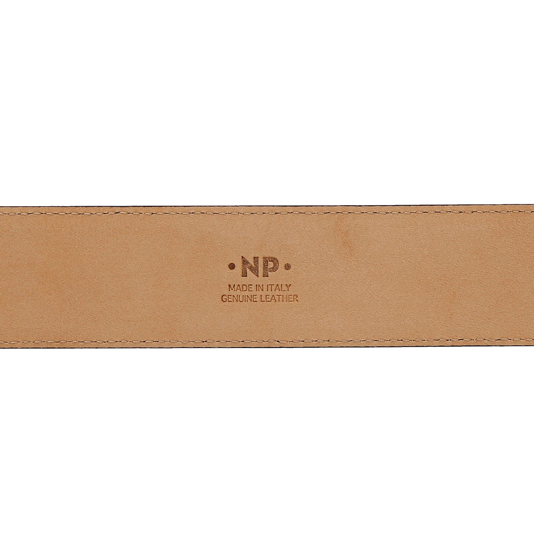 Nuvola skinnbelte for menn i mykt skinn laget i Italia Elegant H 34mm med metallspenne