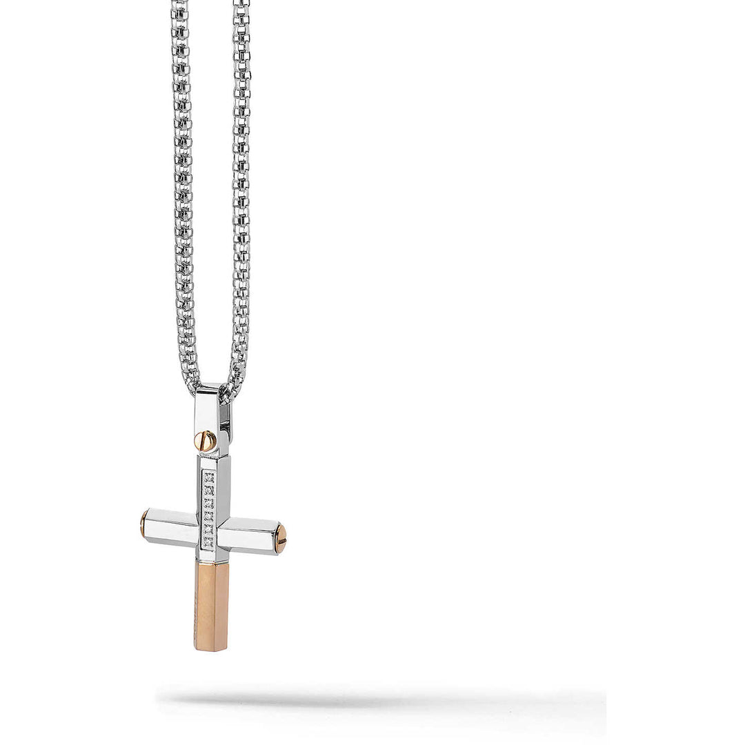 Comete Necklace Module Steel and Steel PVD Finition Rose Gold and UGL 695 Diamonds