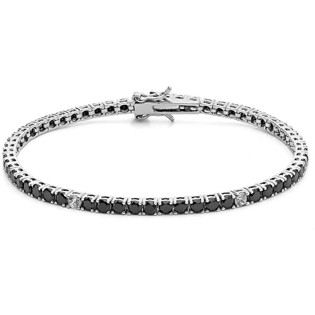 Comete bracciale tennis uomo 20cm argento e zirconi neri e bianchi UBR 990 M20 - Gioielleria Capodagli