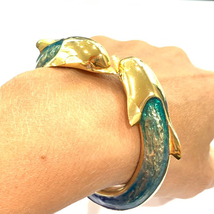 Capodagli armbånd i Menetta Dolphin Bronze PVD Finish Yellow Gold Nail Polish 00676