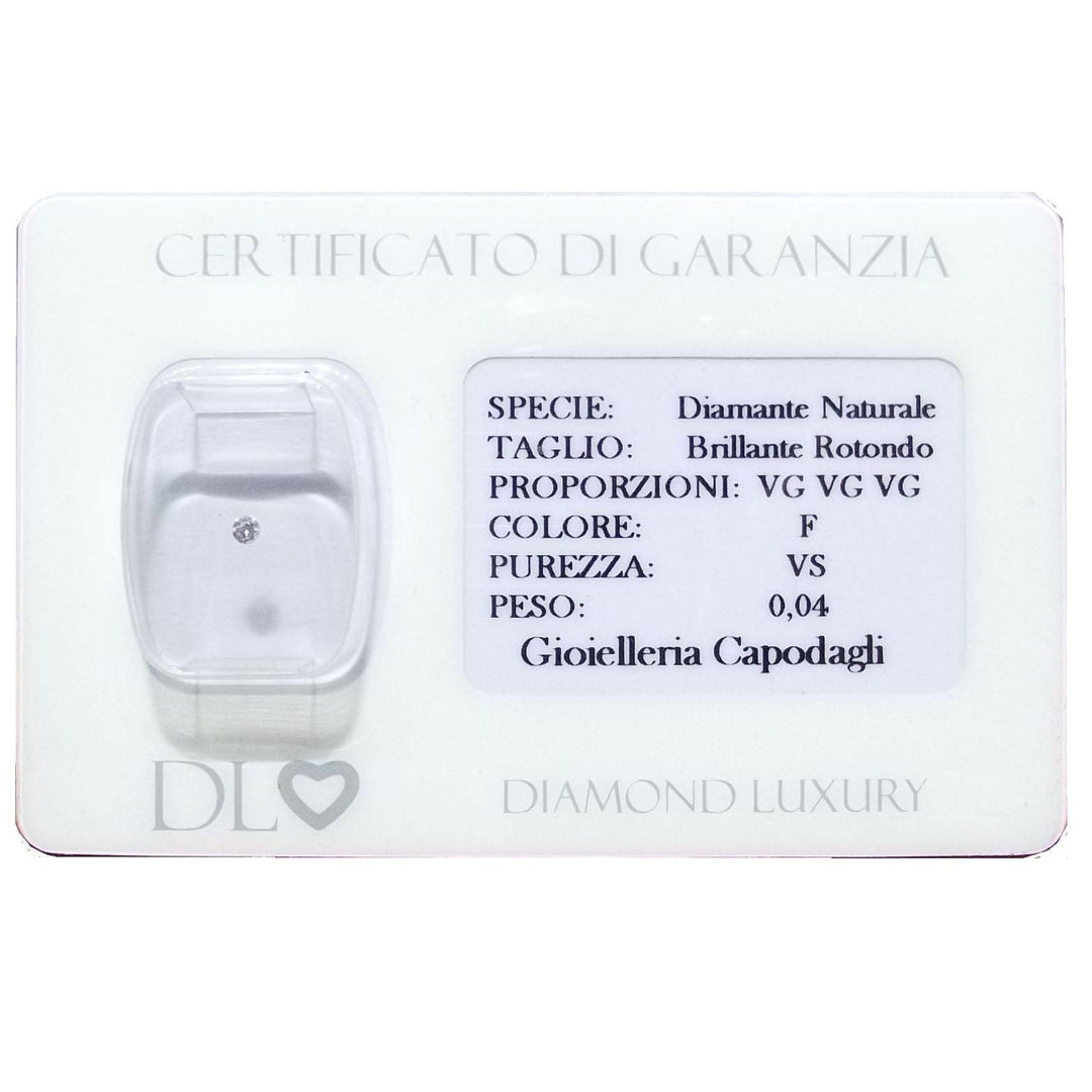 DI LEO DIAMANTE TAGLIO BRILLANTE 0,04 CARATI COLORE F PUREZZA VS - Gioielleria Capodagli