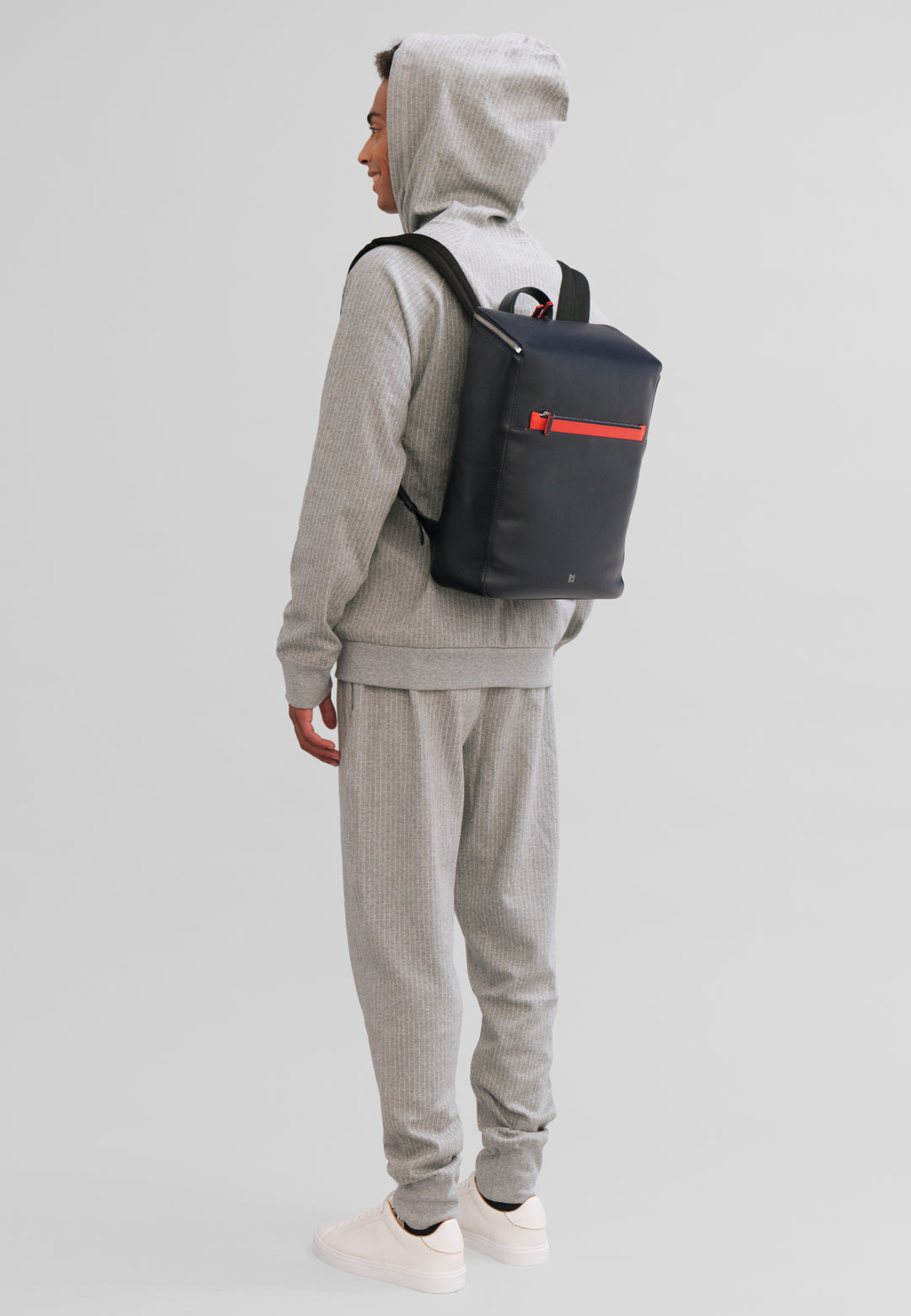 DuDu Herrens PC -ryggsäck i läder för dator, bärbar dator, anteckningsbok och iPad -surfplattor upp till 16 ”, stöd för vagn och anti -stift gångjärn