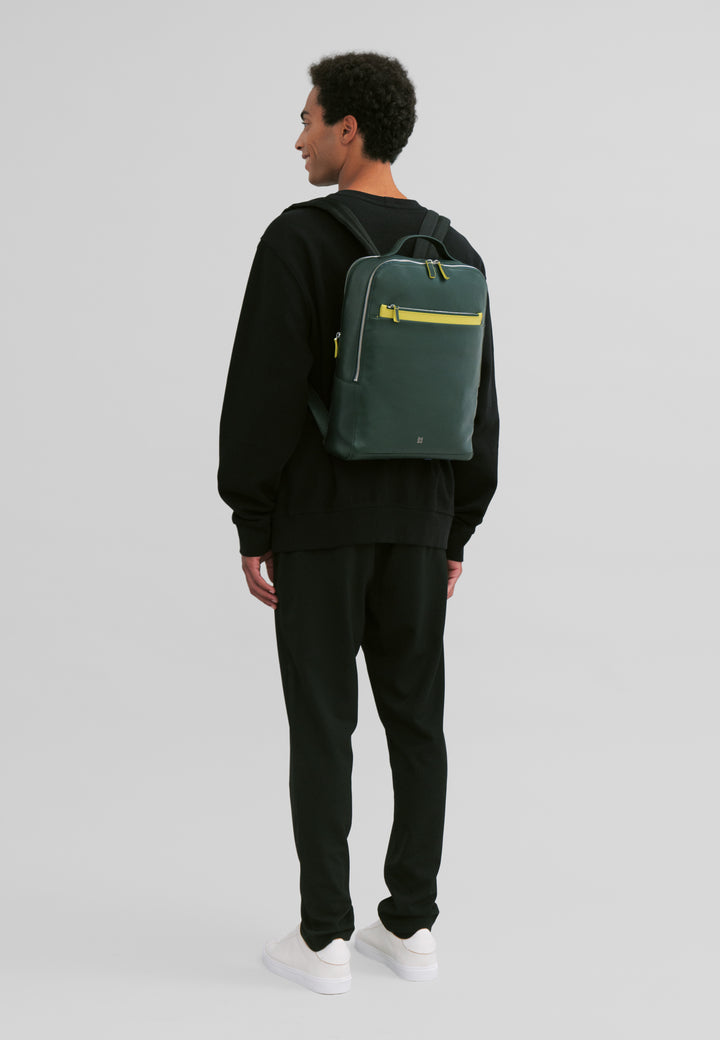 DuDu Bærbar pc -mænds rygsæk og lædertablet, dobbelt lynlås -anti -tyveri -rygsæk, rejs rygsæk med vognangreb
