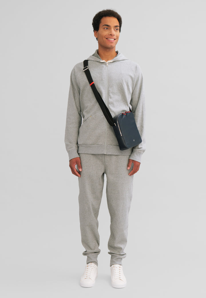 DuDu 남성용 컬러 정품 가죽 가방, 조정 가능한 숄더백, 소형 컴팩트 디자인, 멀티 구획 및 Zip 클로저