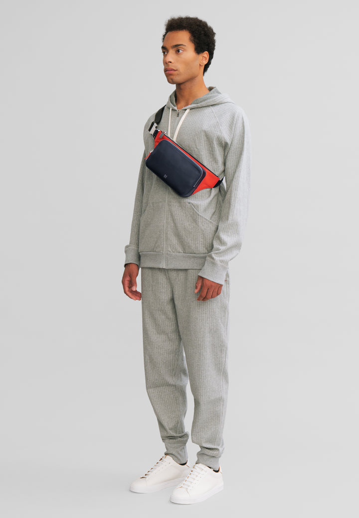 DuDu 男士彩色皮革腰包,时尚的旅行腰包,带手机支架