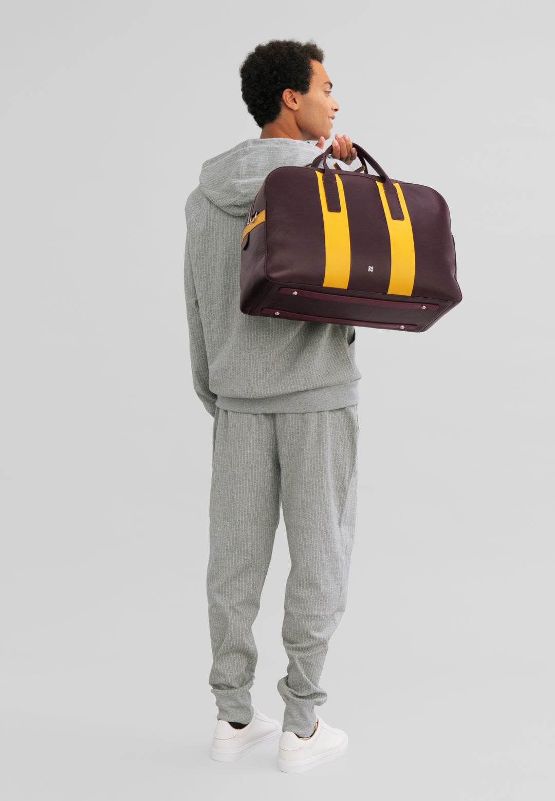 DuDu Axel läder resväska, helgväska för mäns stora mäns 32l kvinnor, 49 cm resväska