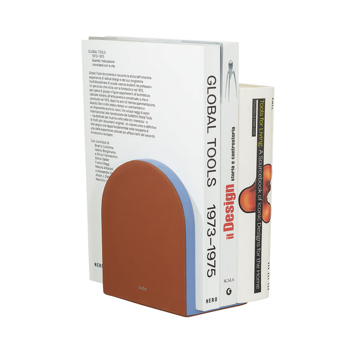 DuDu Design decorativo Bookends, suportes de livro estofados em couro genuíno colorido, para prateleiras e mesa de escritório
