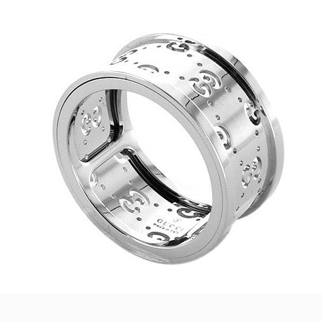Gucci anello Icon Twirl GG oro bianco 18kt misura 11 201985 J8500 9000 - Gioielleria Capodagli