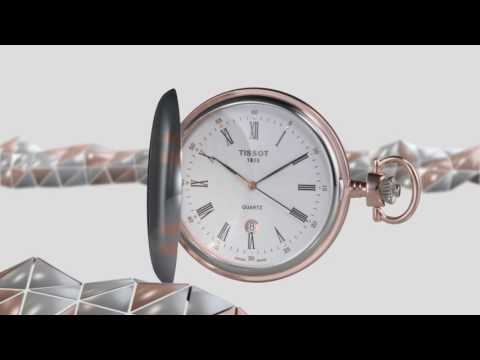 Tissot relógio de bolso Savonette 48,5 milímetros de aço de quartzo branco T83.6.553.13