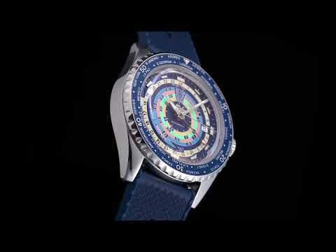 Часы Mido Ocean Star Decompression Worldtimer Special Edition 40mm синий сталь M026.829.17.041.00
