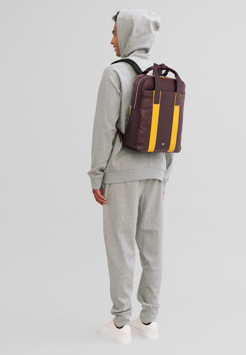 DuDu 真皮男士背包,电脑背包,高达16",平板电脑支架,商务旅行背包,商务旅行背包,带手提箱接口的彩色时尚