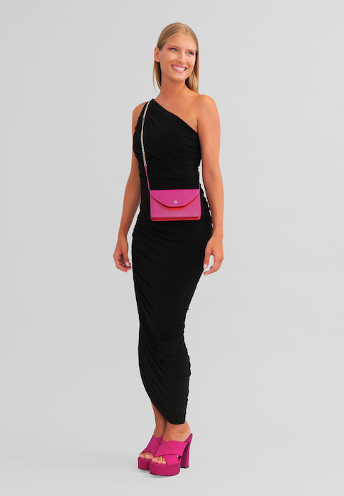 DuDu Liten skulderskulderveske kvinne laget i Italia -kjeden i ekte skinn, konvertible til Marsupium, mini posepose