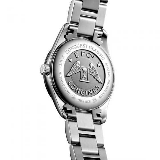 Longines orologio Conquest Classic 36mm nero diamanti quarzo acciaio L2.387.0.57.6 - Capodagli 1937