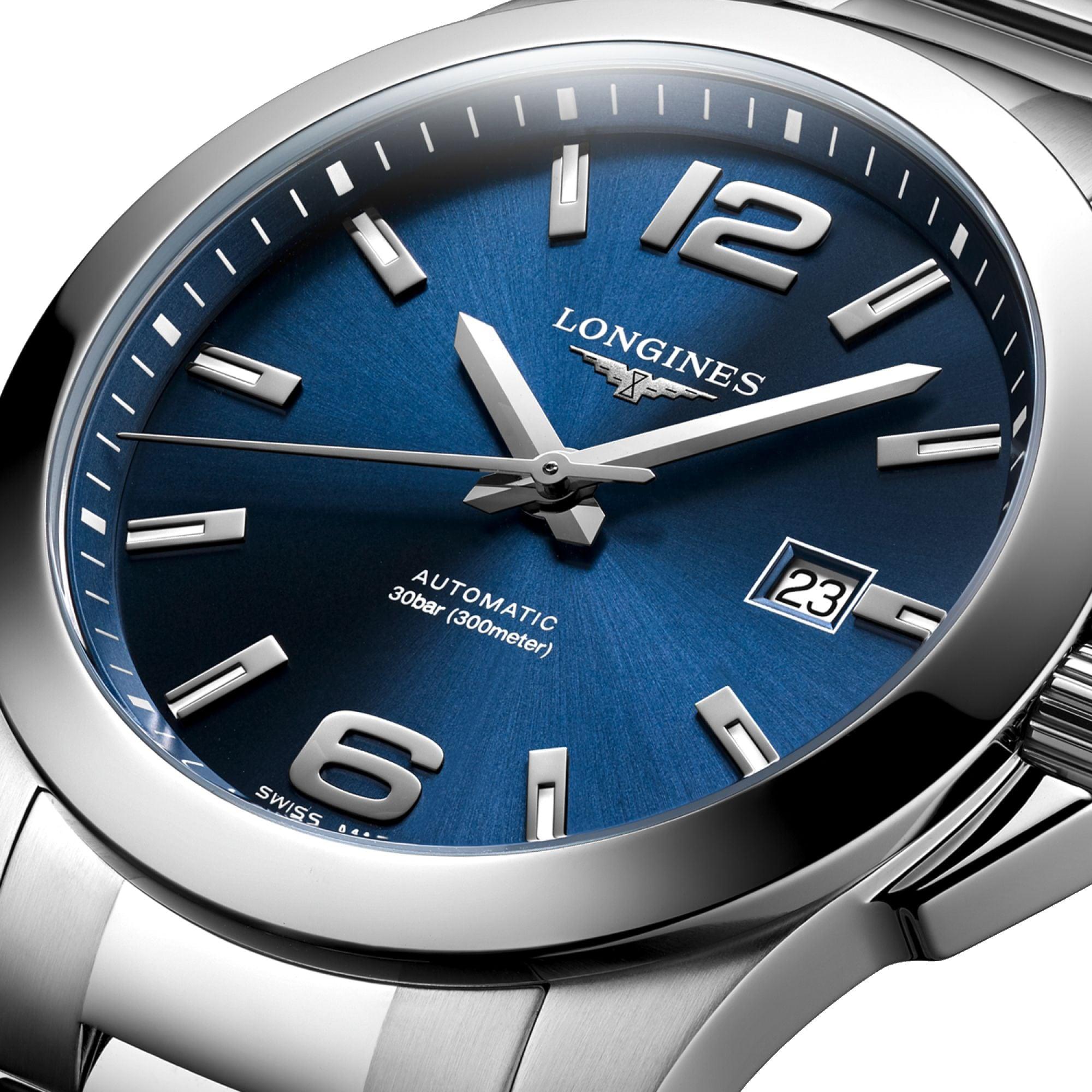 LONGINES Conquest L3.777.4 ブルー メンズ　正規品 LONGINES Conquest L3.777.4 ブルー メンズ 自動巻き - メルカリ