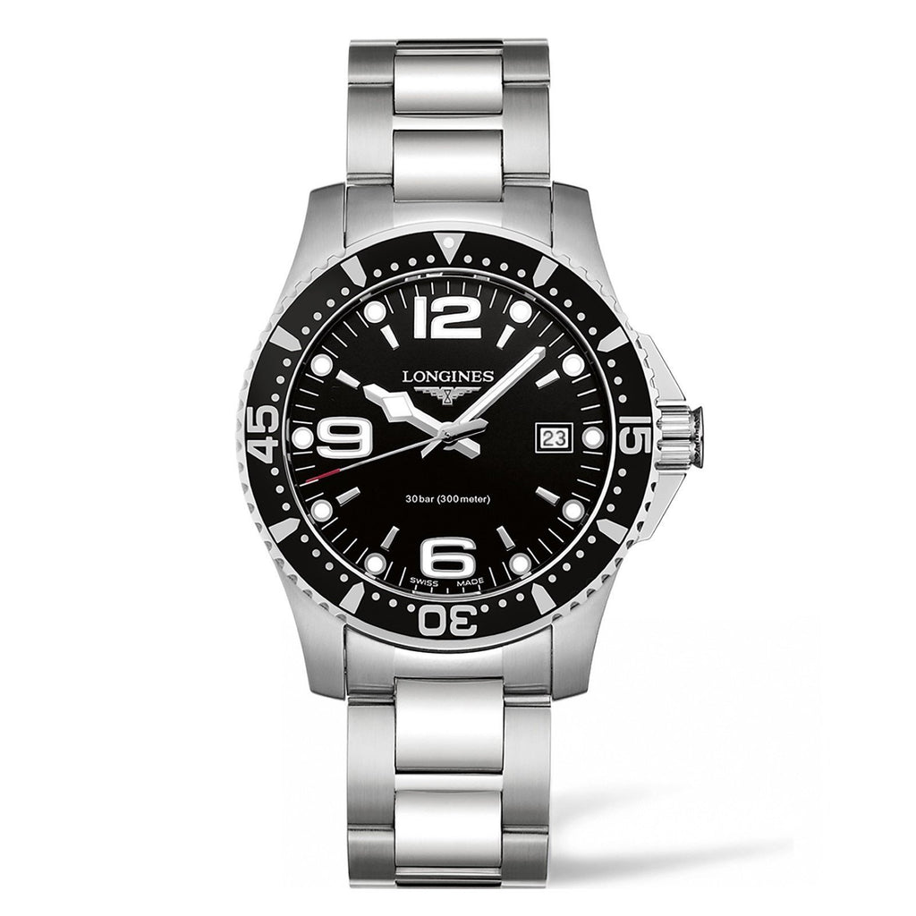 Longines orologio HydroConquest 41mm nero acciaio quarzo