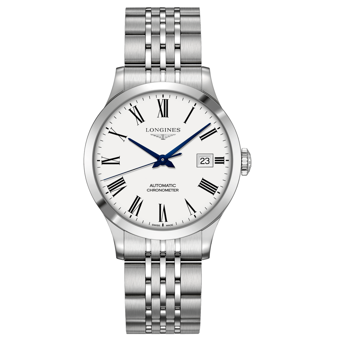 Longines orologio Record Collection 38,5mm bianco automatico acciaio L2.820.4.11.6 - Capodagli 1937