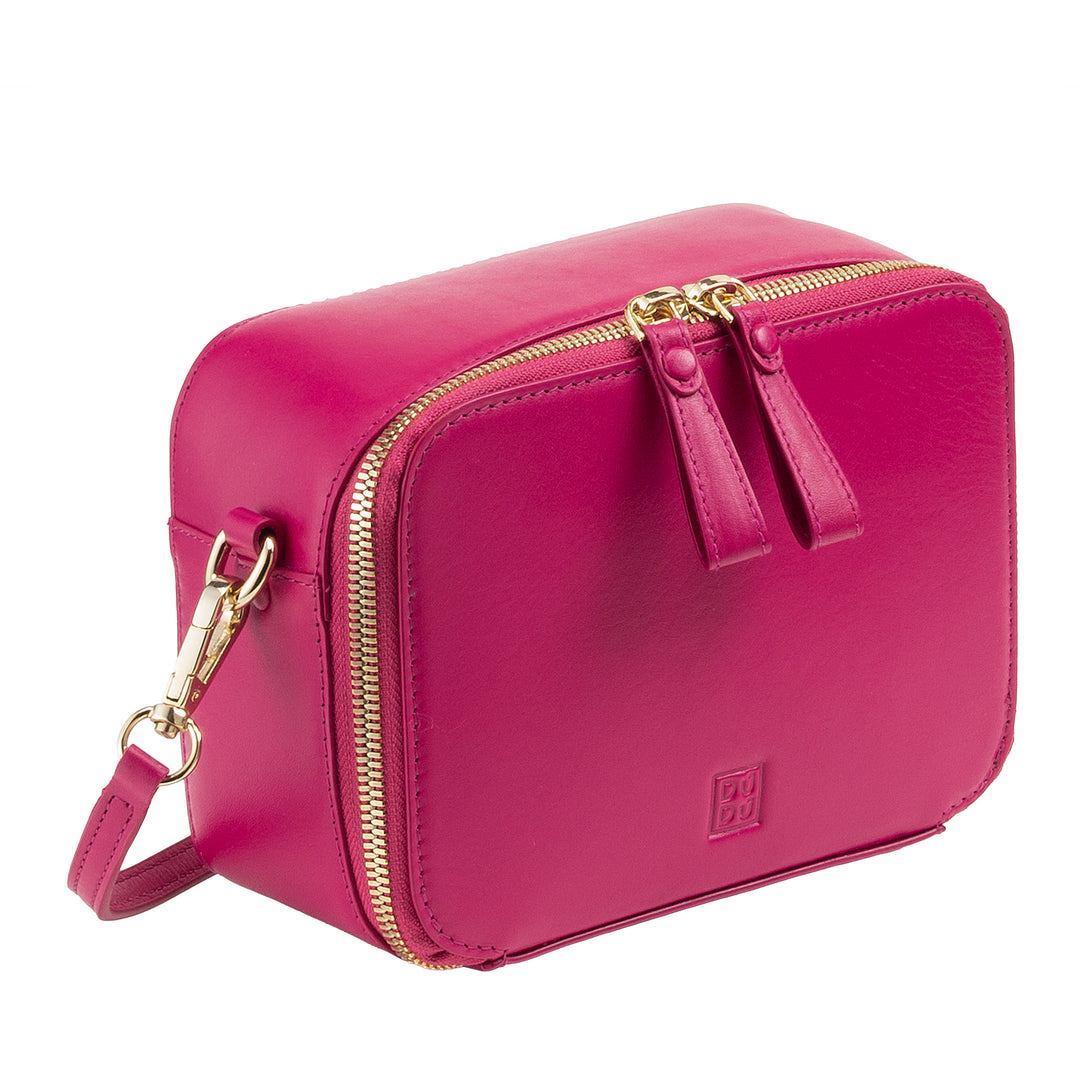DUDU mini shoulder bag shoulder in elegant leather woman small square handbag with zip zip and detachable strap