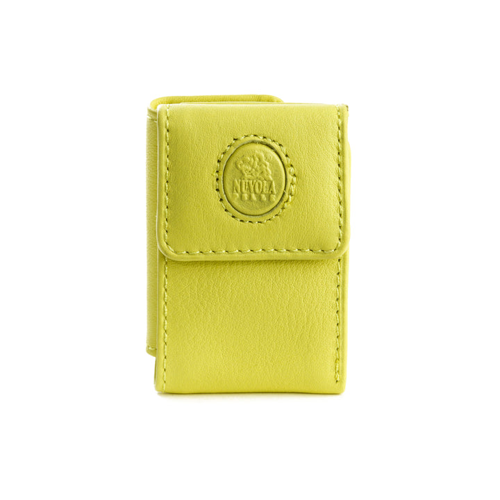 Nuvola Leather Mini lommebok med menns hånd i ekte skinn med knapp lukking og sedelsholder