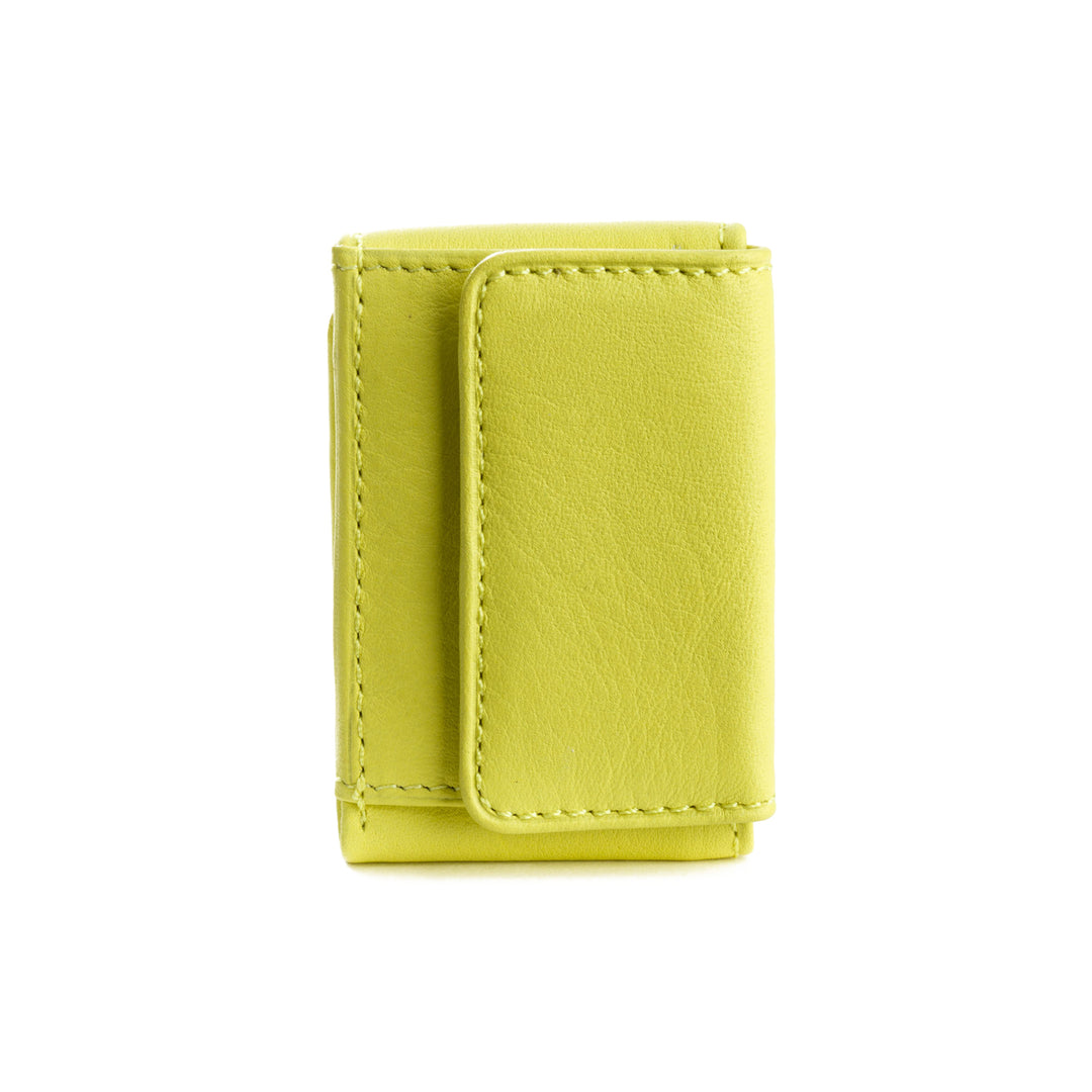 NuVola lederen mini -portemonnee met herenhand in echt leer met knoopafsluiting en bankbiljettenhouder
