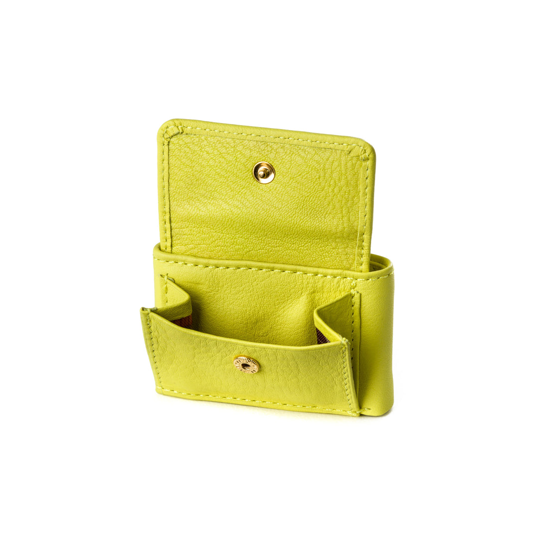 Nuvola Leather Mini Wallet 남성용 정품 가죽 동전 지갑과 Button Close 및 지폐 홀더