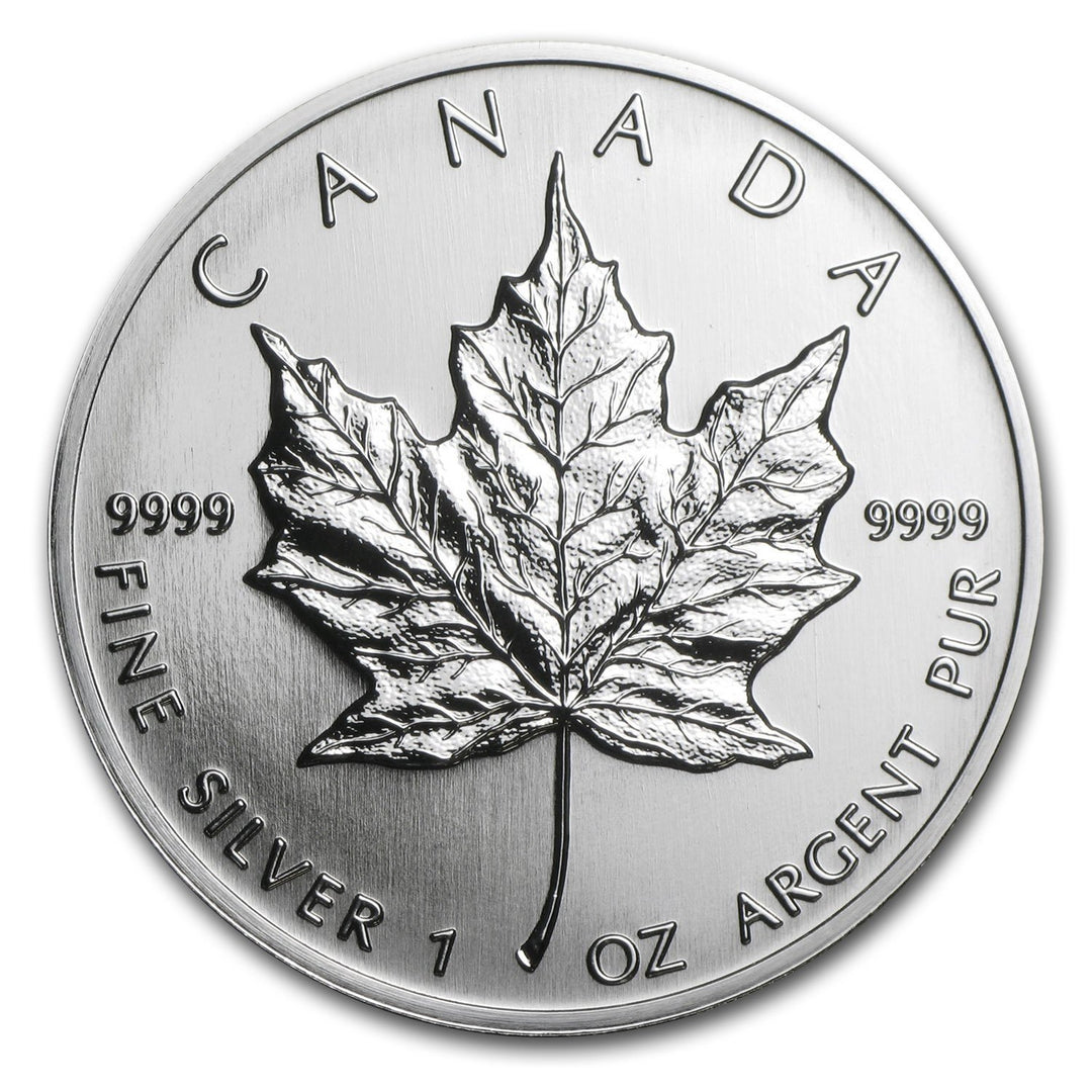 Moneta argento fior di conio 1oz Canada 5 dollars Maple Leaf 1993 - Gioielleria Capodagli