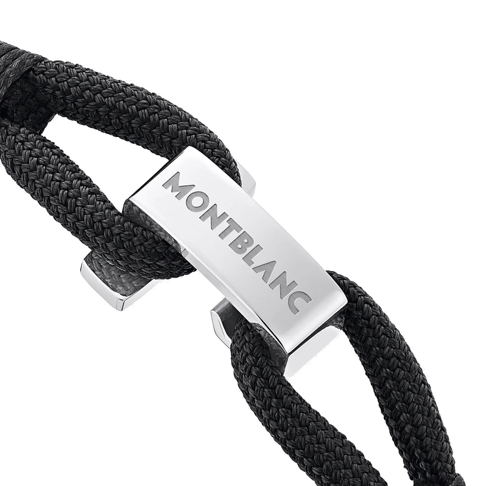 Montblanc bracciale Wrap Me nero in nylon e acciaio misura M 12838263 - Capodagli 1937