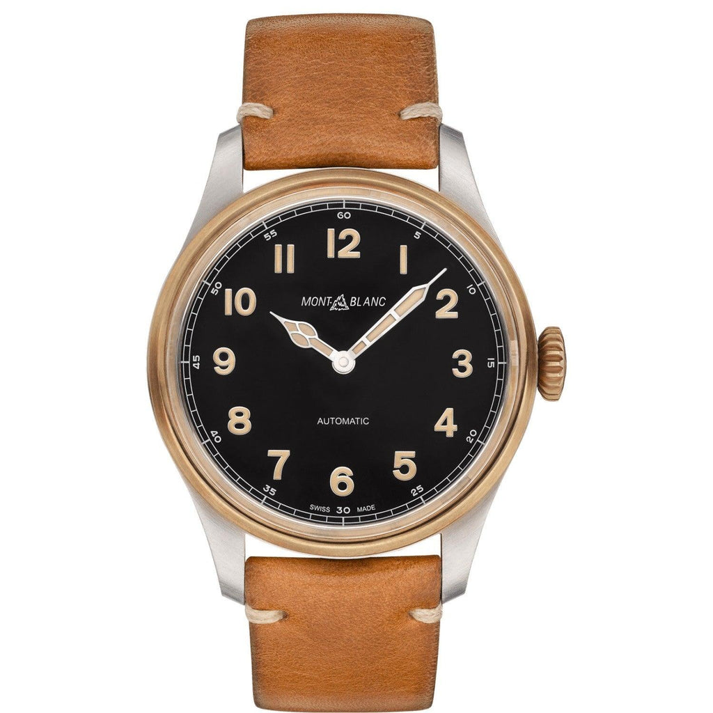 Montblanc Watch 1858 Automático 44 mm de acero automático negro y bronce  avy 116241