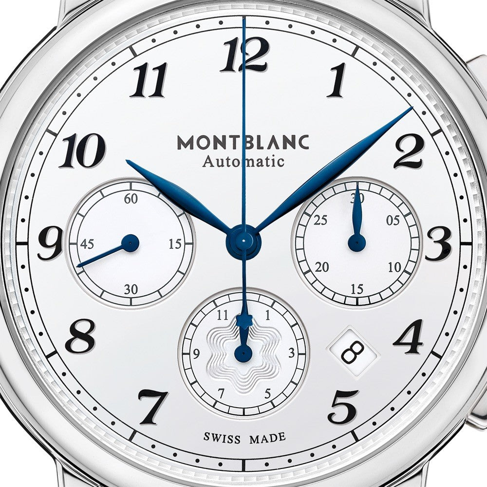 Montblanc orologio Star Legacy Chronograph 42mm argento automatico acciaio 118514 - Gioielleria Capodagli