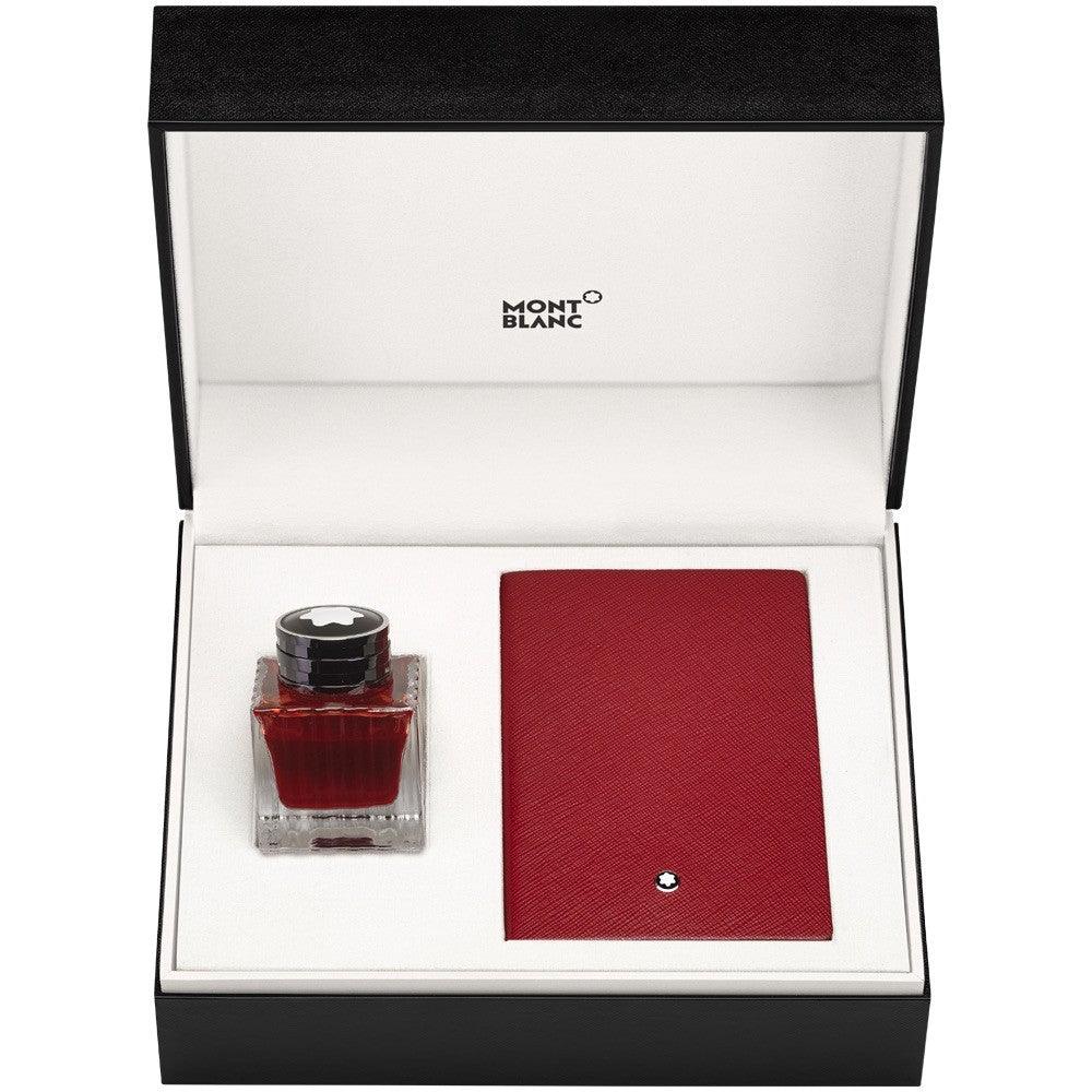 Montblanc Set blocco note notebook 147 a righe e inchiostro Red ( rosso ) 50 ml 117597 - Gioielleria Capodagli