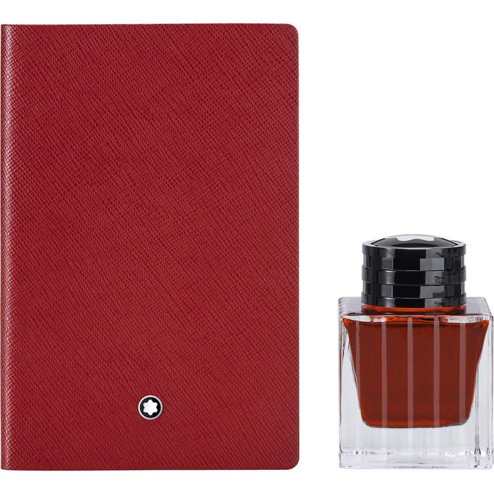 Montblanc Set blocco note notebook 147 a righe e inchiostro Red ( rosso ) 50 ml 117597 - Gioielleria Capodagli