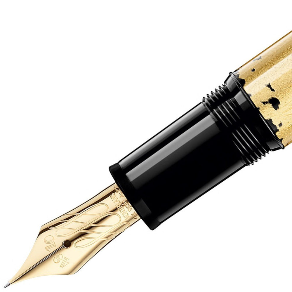 Montblanc stilografica Meisterstück Solitaire Calligraphy Gold Leaf Flex Nib 119700 - Gioielleria Capodagli