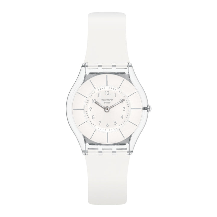 ساعة Swatch WHITE Classiness Again Originals SKIN 34mm SS08K102