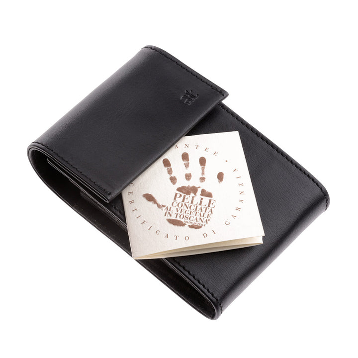 古董托斯卡纳 真皮手风琴腰带信用卡支架,11个隔间和扣子