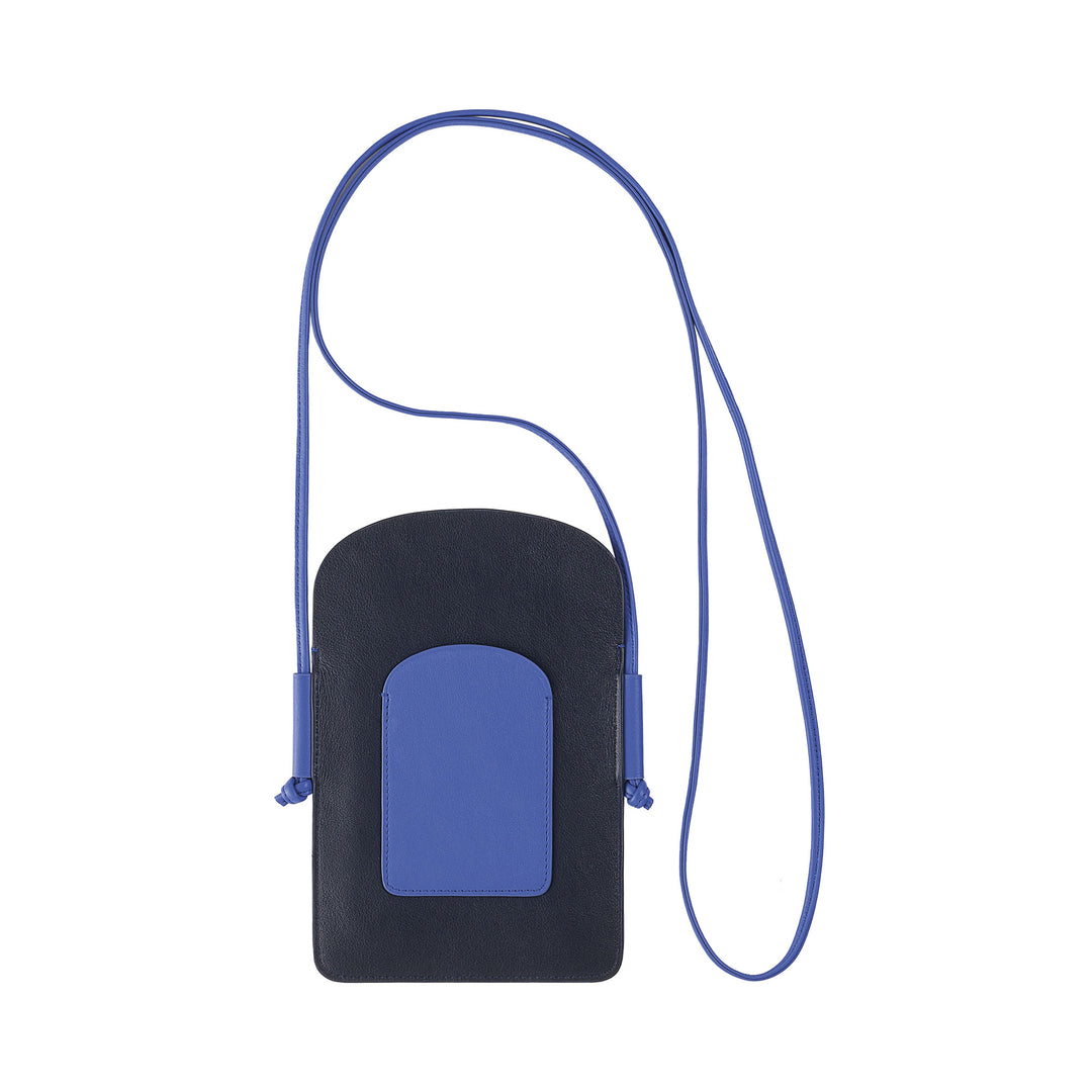 DuDu Handyhalter von Neckfrau in Leder, Doppel -Smartphone -Haltertasche, Fliesenhaltertasche, verstellbarer Spitzenschultergurt
