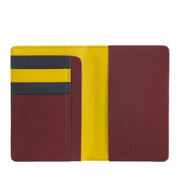 DuDu Passhållare läder och kreditkort RFID Multicolor