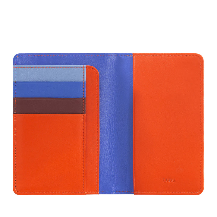 DuDu Passportholder Lær og kredittkort RFID Multicolor
