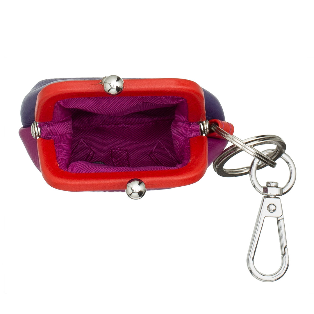 DuDu 彩色真皮钱包和钥匙圈,Click Clac 锁扣和双键钩