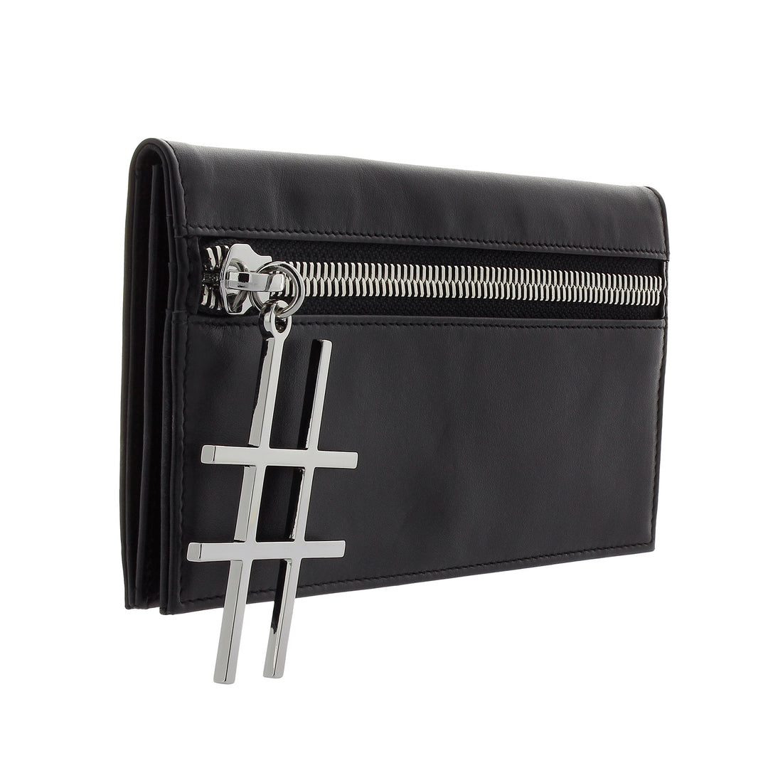 DuDu 优雅的女性钱包,薄皮革设计,带有拉链和信用卡卡夹