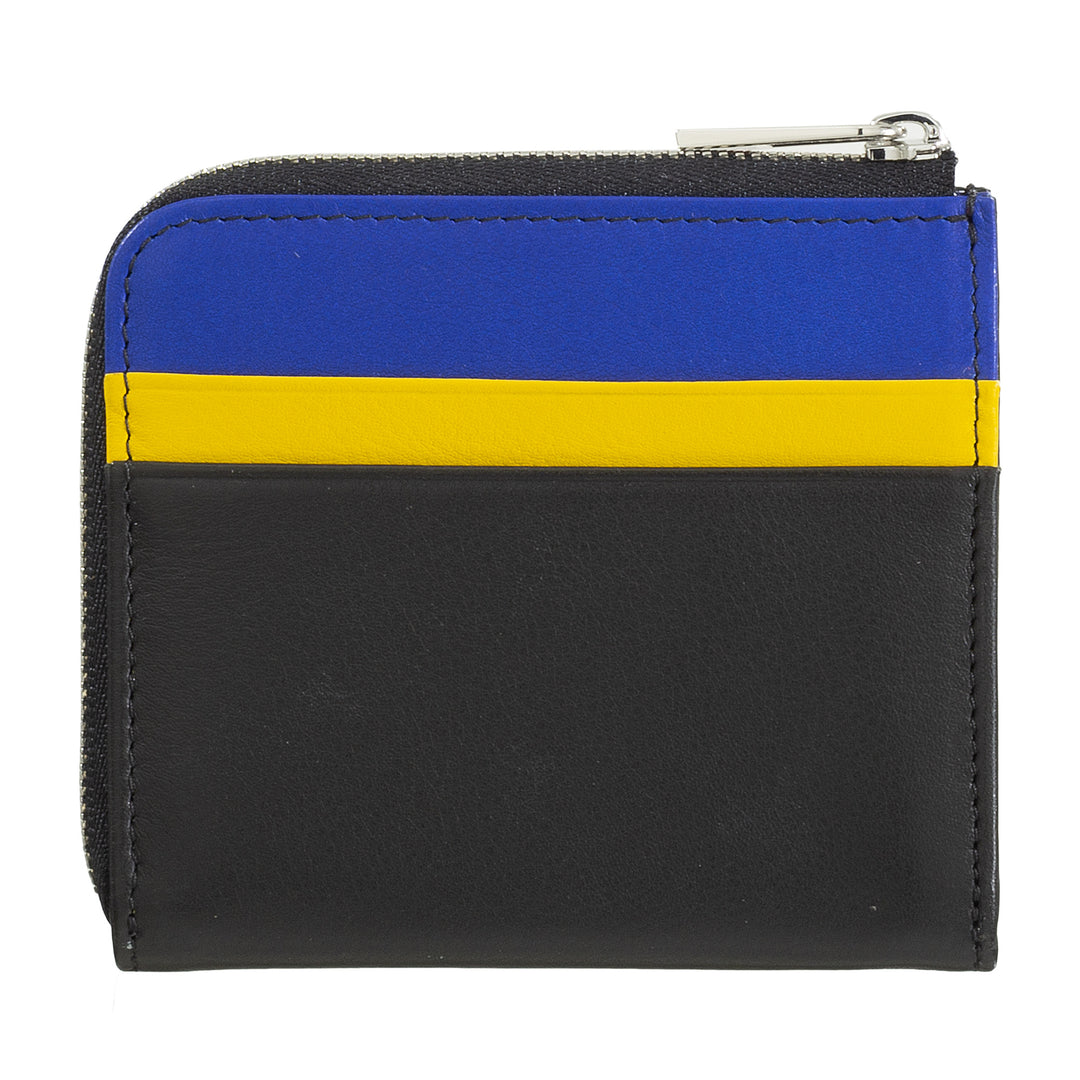 DuDu Herrläder plånbok med blixtlås, kompakta små kvinnplånböcker, extern zip, mynt och kort