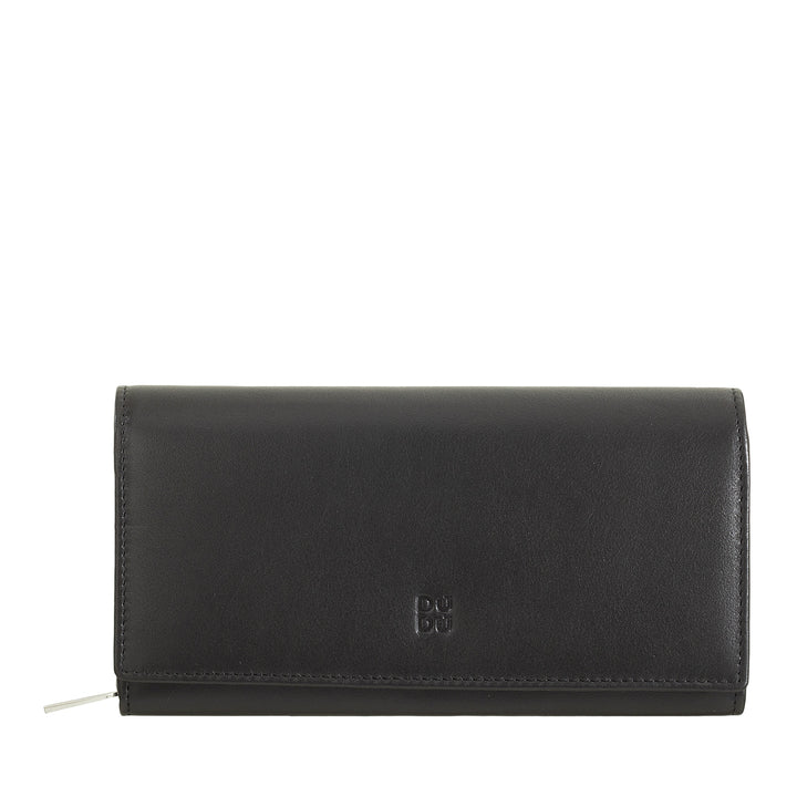 DuDu 女性钱包 RFID 皮革 色彩鲜艳的设计 长与硬币钱包 Zip 18 卡夹和扣子